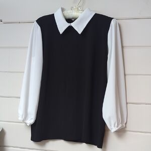 Elegant Black and White Women's Blouse